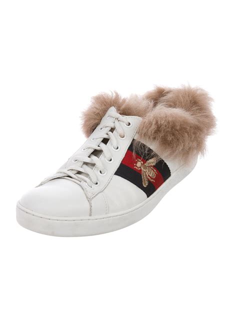 gucci sneaker with fur|grey leather gucci sneakers.